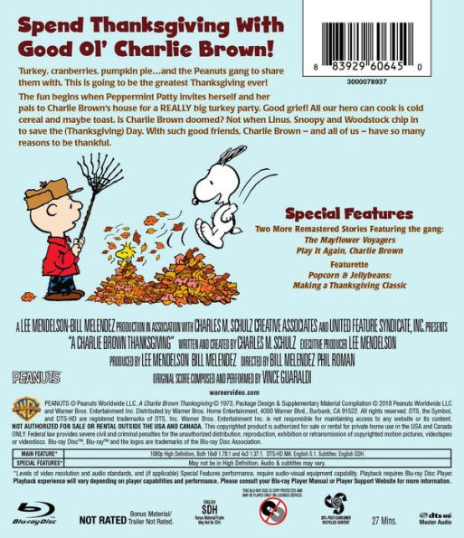 A Charlie Brown Thanksgiving [Blu-ray] [2 Discs]
