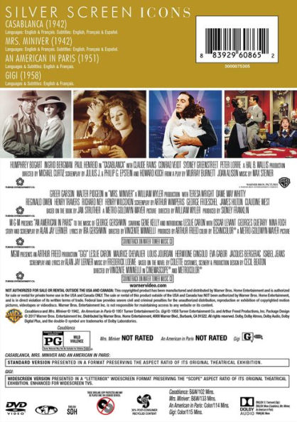 Silver Screen Icons: Best Pictures- Casablanca/Mrs. Miniver/An American in Paris/Gigi [4 Discs]