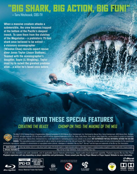 The Meg Blu ray by Jon Turteltaub Jon Turteltaub Blu ray