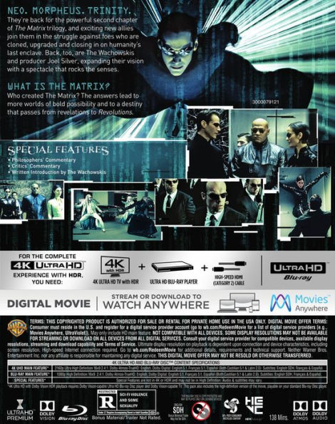 The Matrix Reloaded [4K Ultra HD Blu-ray/Blu-ray]