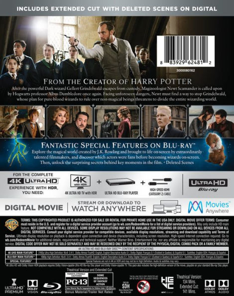 Fantastic Beasts: The Crimes of Grindelwald [4K Ultra HD Blu-ray/Blu-ray]