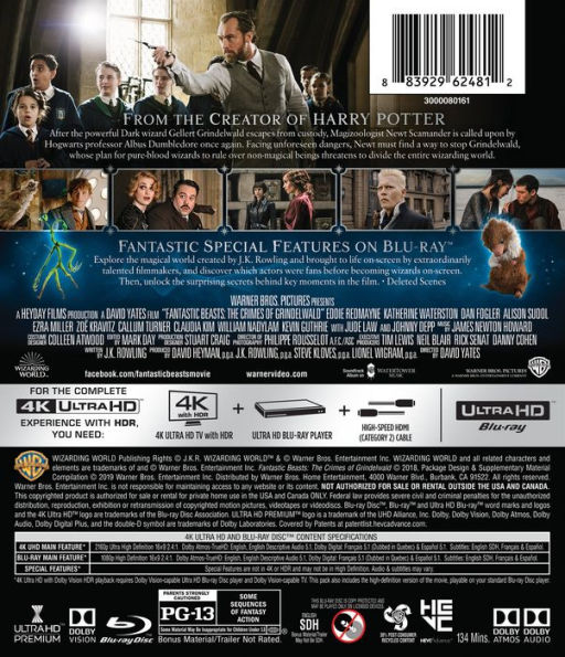 Fantastic Beasts: The Crimes of Grindelwald [4K Ultra HD Blu-ray/Blu-ray]