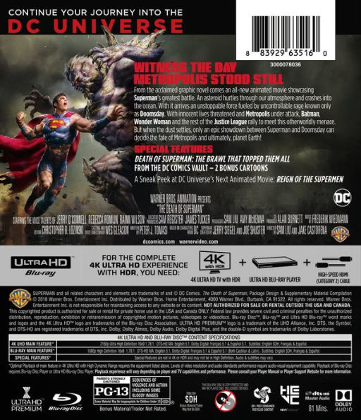 The Death of Superman [4K Ultra HD Blu-ray/Blu-ray]