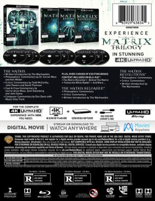 Matrix Trilogy By Andy Wachowski Larry Wachowski Andy Wachowski Larry Wachowski Keanu Reeves Carrie Anne Moss 4k Ultra Hd Barnes Noble