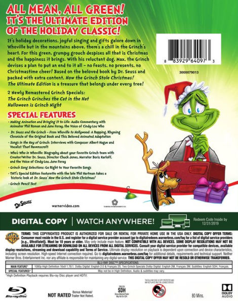 Dr. Seuss' How the Grinch Stole Christmas: The Ultimate Edition [Blu-ray]