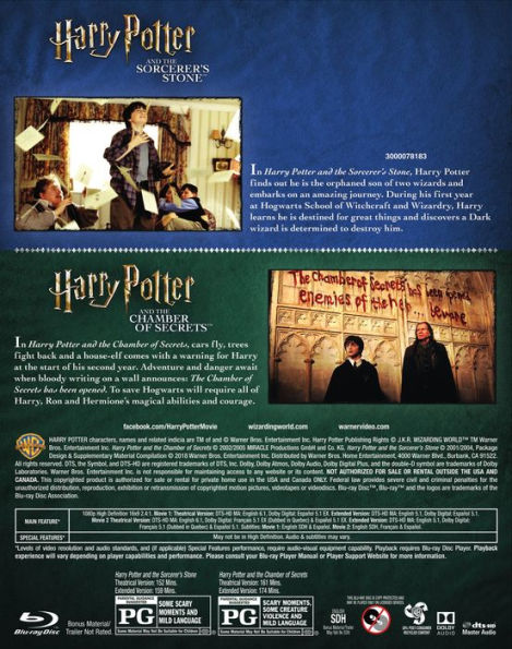 Harry Potter and the Sorcerer Stone/Harry Potter and the Chamber of Secrets [Blu-ray]