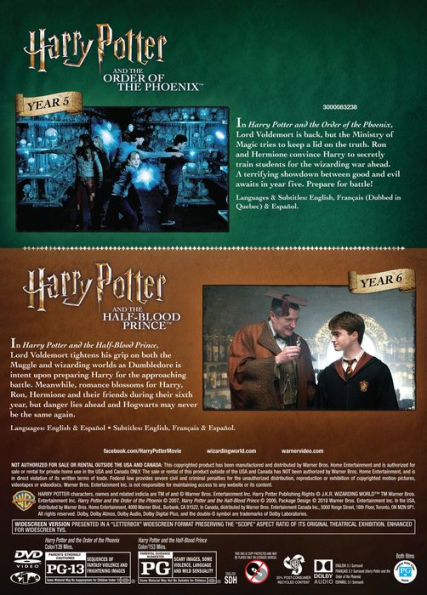 Harry Potter and the Order of Phoenix/Harry Potter and the Half-Blood Prince