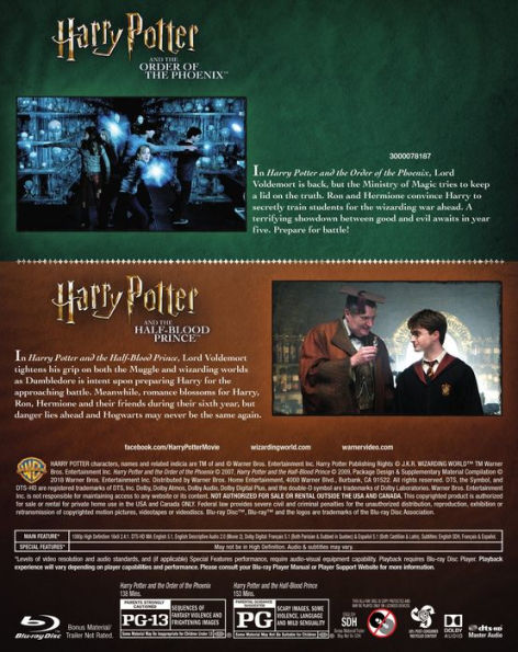 Harry Potter and the Order of Phoenix/Harry Potter and the Half Blood Prince [Blu-ray]