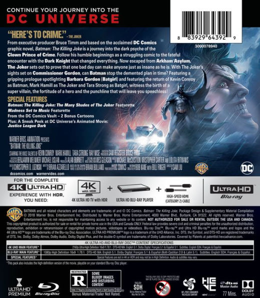 Batman: The Killing Joke [4K Ultra HD Blu-ray/Blu-ray]