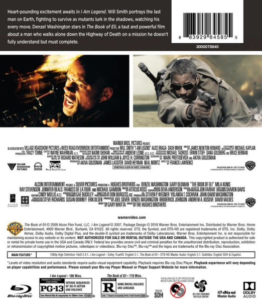 I Am Legend/The Book of Eli [Blu-ray] [2 Discs]