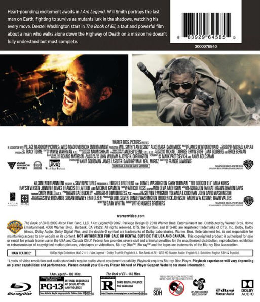 I Am Legend/The Book of Eli [Blu-ray] [2 Discs]