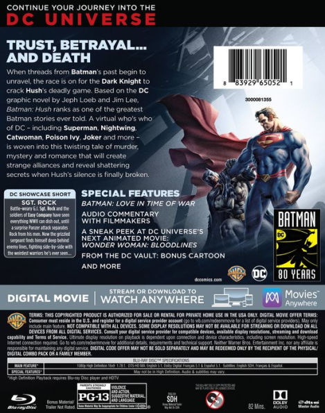 Batman: Hush by Justin Copeland, Justin Copeland, Jason O'Mara, Jennifer  Morrison | Blu-ray | Barnes & Noble®