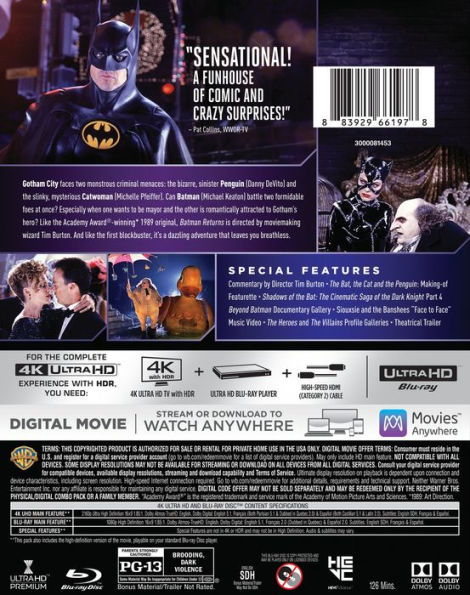 Batman Returns [4K Ultra HD Blu-ray/Blu-ray]