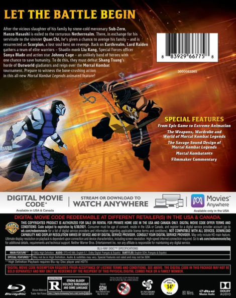 Mortal Kombat Legends: Scorpion's Revenge [Includes Digital Copy] [Blu-ray/DVD] [2 Discs]