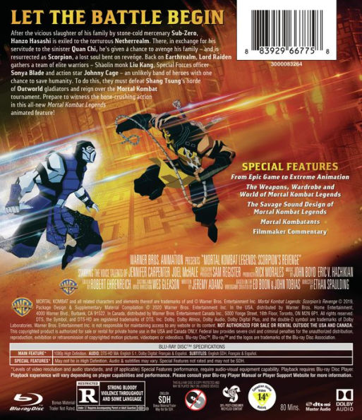 Mortal Kombat Legends: Scorpion's Revenge [Includes Digital Copy] [Blu-ray/DVD] [2 Discs]