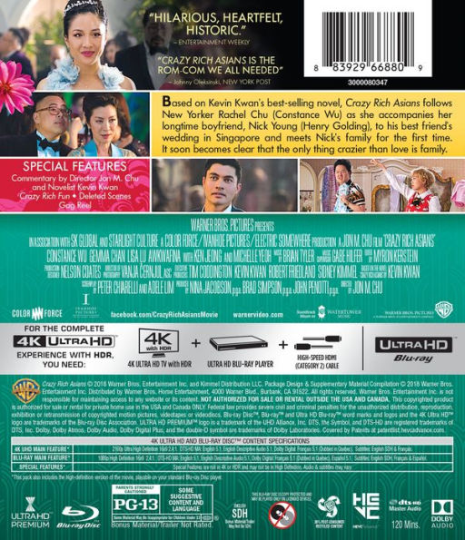 Crazy Rich Asians [4K Ultra HD Blu-ray/Blu-ray]