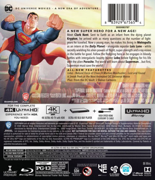 Superman: Man of Tomorrow [4K Ultra HD Blu-ray/Blu-ray]