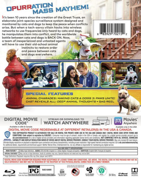 Cats & Dogs 3: Paws Unite! [Includes Digital Copy] [Blu-ray/DVD]