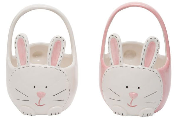 Ceramic Easter Bunny Basket - Assorted