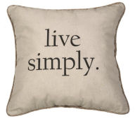 Title: Live Simply pillow 15 x 15, Author: Cloe Beaudoin