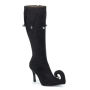 Funtasma Frolic-125 Black Microfiber Elf Boot With Jingle Bells 3.75 Inch Size 8