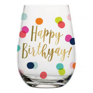 Title: Birthday Confetti Wine Glass