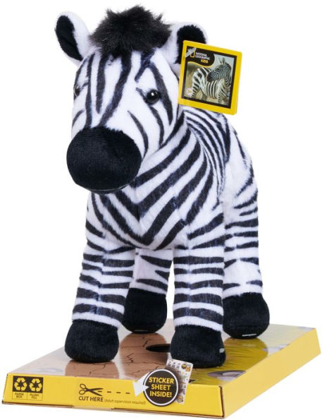 Nat Geo Zebra plush hang tag in solid pack