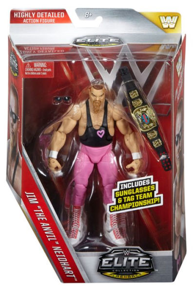 WWE Elite Flashback Hart Foundation Jim Neidhart Figure