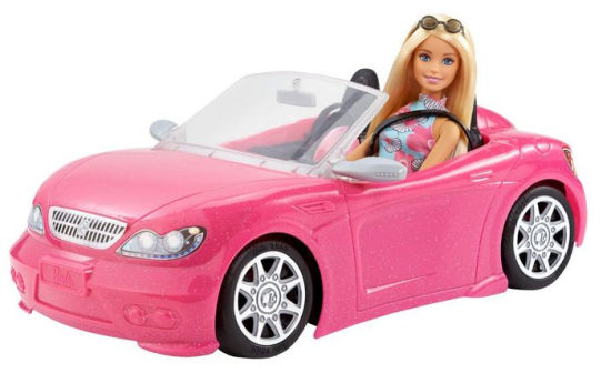 Barbie Doll \u0026 Pink Convertible Car by 
