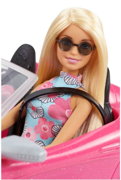 Barbie Doll & Pink Convertible Car