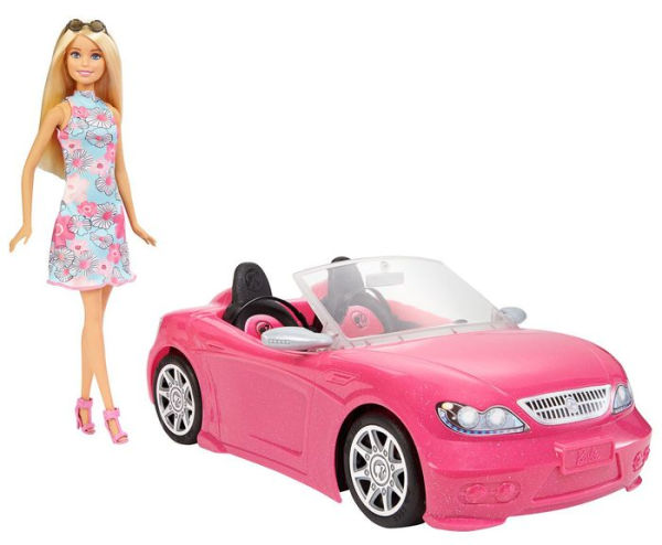Barbie Doll & Pink Convertible Car