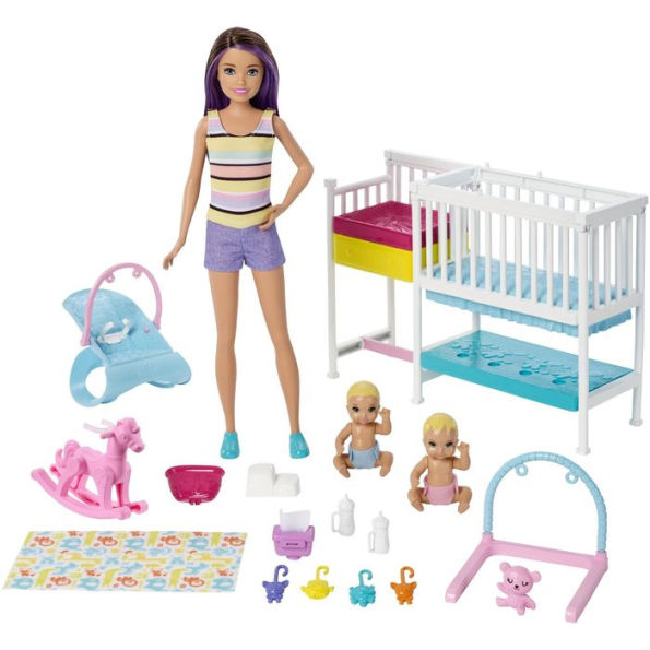 Barbie Skipper Babysitters Inc. Nap 'n Nurture Nursery Dolls Playset