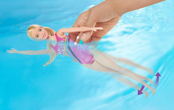 Barbie Dreamhouse Adventures Swim 'n Dive Doll, 11.5-inch in Swimwear, with  Diving Board and Puppy