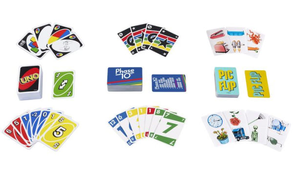 Bundle Card Tin - Uno, Phase 10, Pic Flip (B&N Exclusive) by Mattel