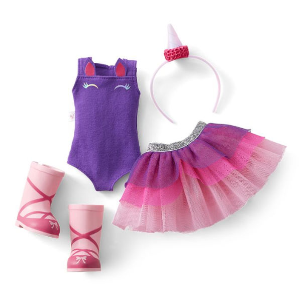 Gymnastics Leotard Pink Purple for Wellie Wishers Dolls – American