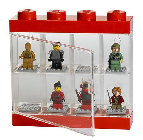 LEGO Minifigure Display Case (8) - Red