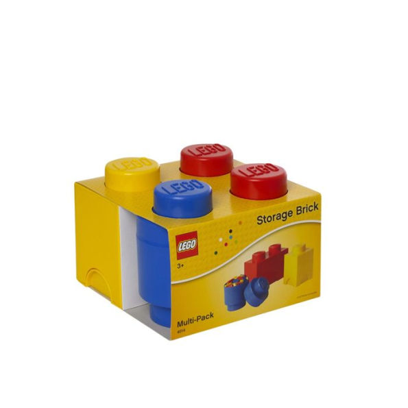 LEGO Storage Brick Multi-Pack 3 Piece, Bright Red, Bright Blue, and Bright Yellow