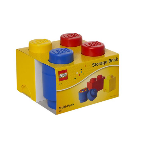 LEGO Storage Brick Multi-Pack 3 Piece, Bright Red, Bright Blue, and Bright Yellow