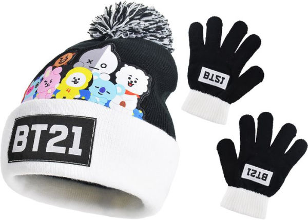 BT21 KNIT CUFF BEANIE SET