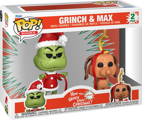 Funko POP! Books: How The Grinch Stole Christmas, The Grinch with Max 2 pack, Collectible Vinyl Figures