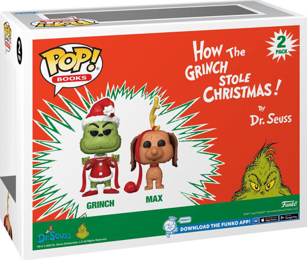 Funko POP! Books: How The Grinch Stole Christmas, The Grinch with Max 2 pack, Collectible Vinyl Figures
