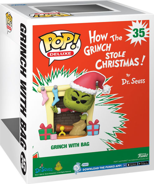 Funko POP! Deluxe: How The Grinch Stole Christmas,The Grinch with Bag Collectible Vinyl Figures