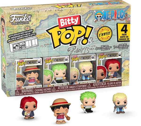 Funko Bitty POP! 4 Pack: One Piece, Luffy, Zoro, Morgan and a surprise Bitty POP! Collectable Figures