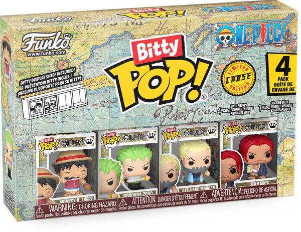 Funko Bitty POP! 4 Pack: One Piece, Luffy, Zoro, Morgan and a surprise Bitty POP! Collectable Figures