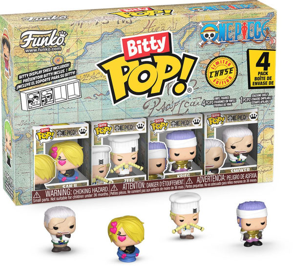 Funko Bitty POP! 4 Pack: One Piece, Sanji, Zeff, Krieg and a surprise Biity POP! Collectable Figures