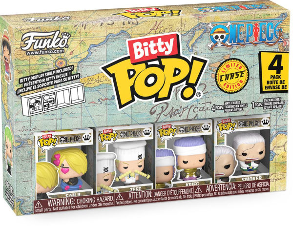 Funko Bitty POP! 4 Pack: One Piece, Sanji, Zeff, Krieg and a surprise Biity POP! Collectable Figures