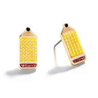 Title: Yellow Pencil Stud Earrings
