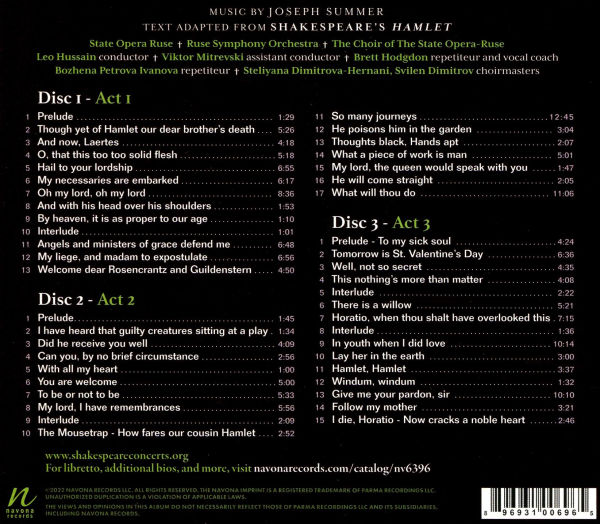 The Shakespeare Concerts Series: Hamlet, an Opera by Joseph Summer