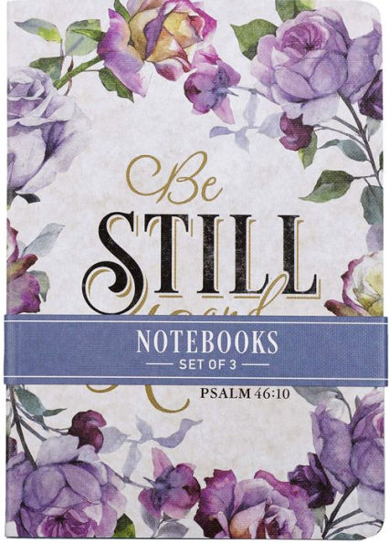 Be Still and Know Medium Notebook Set in Purple Florals - Psalm 46:10