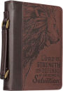 Alternative view 3 of The Lord is My Strength Exodus 15:2 Brown Faux Leather Classic Bible Cover - XL